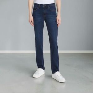 Lucky Brand, Women’s Straight Leg Jeans, Dark Blue Stretch Mid Rise, Size 8/29